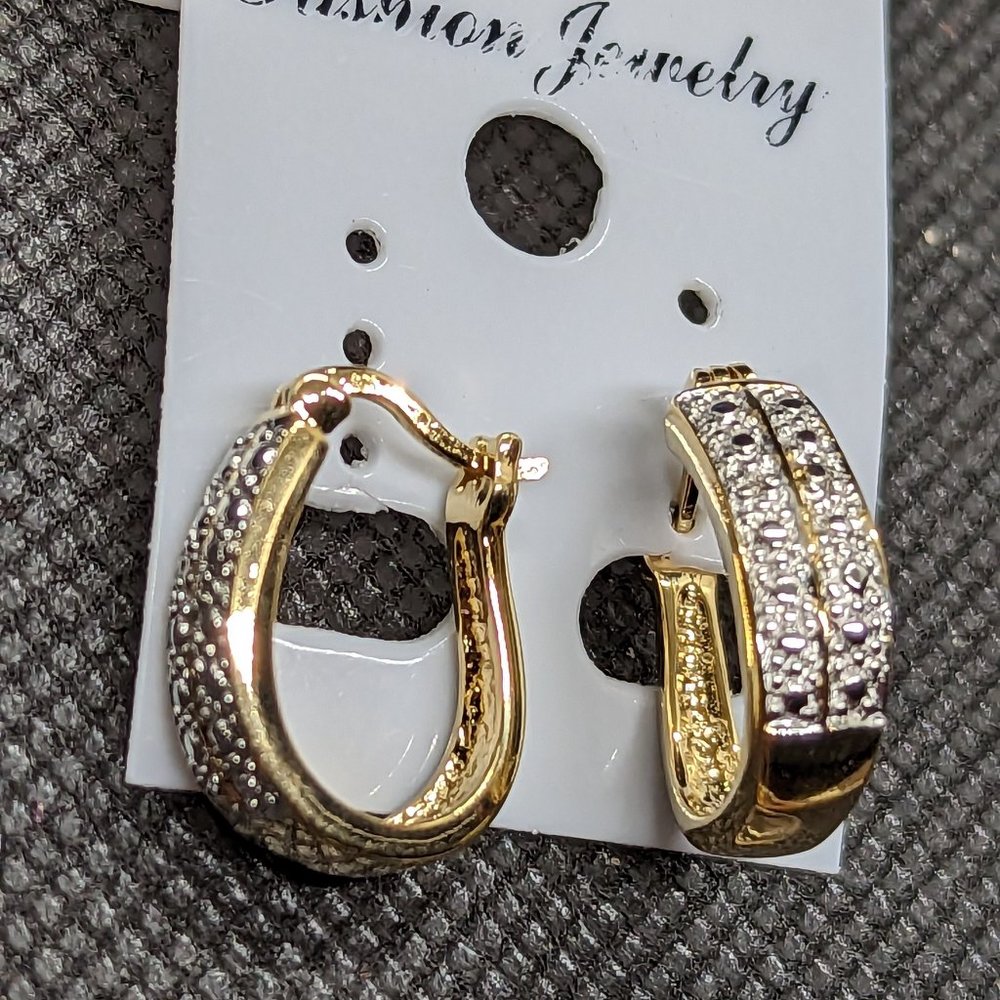 Gold Over Sterling Diamond Earrings